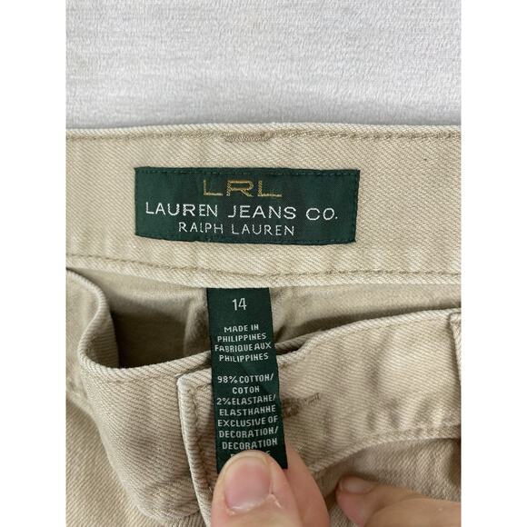 Vtg Lauren Jeans Co. Women’s 14 Cream Flare Leg Stretch Denim High Rise 90s - Picture 3 of 9